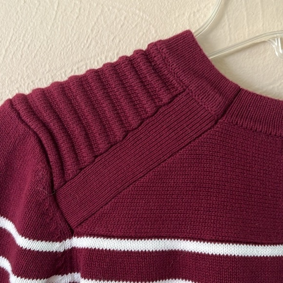 Patty Boutik Sweater Stripe Button Detail Size XL Long Sleeves Ribbed Shoulder - Picture 7 of 16